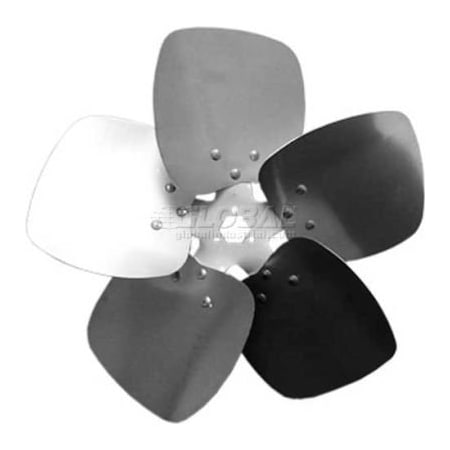 Lau Five Wing Condenser Fan Blade, Interchangeable Hub, Aluminum, CW, 14in Dia., 23 Pitch 5C1423CW